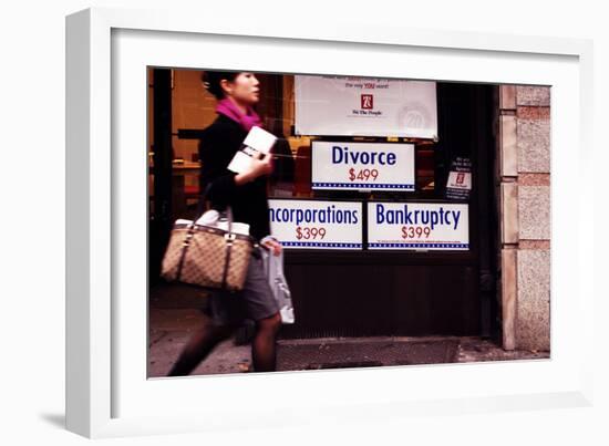 Advertising Posters for a Cheap Divorce and Bankruptcy, Manhatta-Sabine Jacobs-Framed Photographic Print