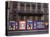 Advertising Posters Plastered on a Wall Along the Rue de Courcelles-William Vandivert-Stretched Canvas