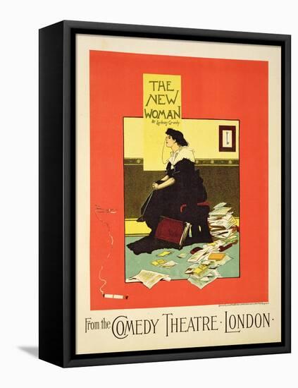 Advertising 'The New Woman' by Sydney Grundy, at the Comedy Theatre, London-Albert Morrow-Framed Stretched Canvas
