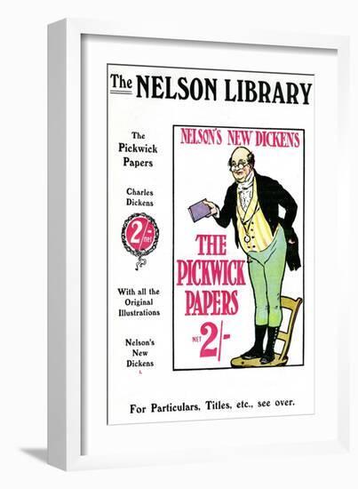 Advertisment for the Pickwick Papers by Charles Dickens, Sold by the Nelson Library, 1912-null-Framed Giclee Print