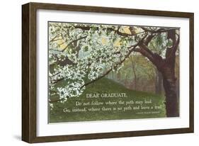 Advice for the Graduate, Cherry Blossoms-null-Framed Art Print