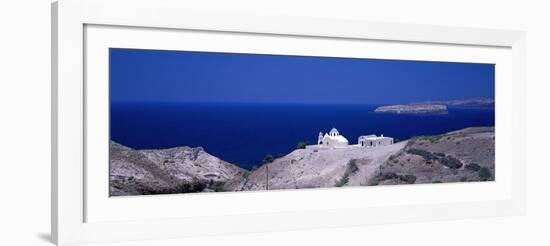 Aegean and Church Near Akrotiri Santorini Greece-null-Framed Photographic Print