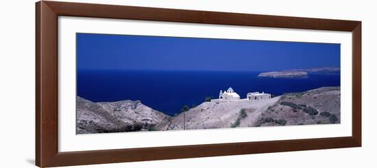 Aegean and Church Near Akrotiri Santorini Greece-null-Framed Photographic Print