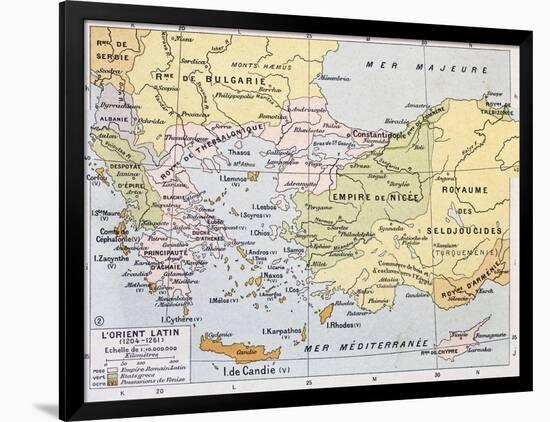 Aegean Region In 13Th Century Old Map-marzolino-Framed Art Print