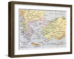 Aegean Region In 13Th Century Old Map-marzolino-Framed Art Print