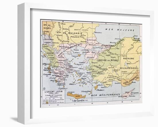 Aegean Region In 13Th Century Old Map-marzolino-Framed Art Print