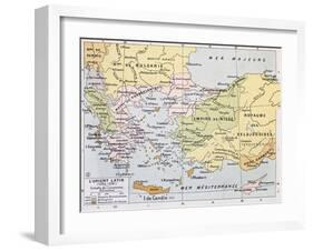 Aegean Region In 13Th Century Old Map-marzolino-Framed Art Print