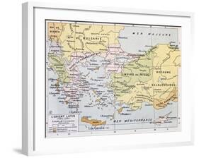 Aegean Region In 13Th Century Old Map-marzolino-Framed Art Print