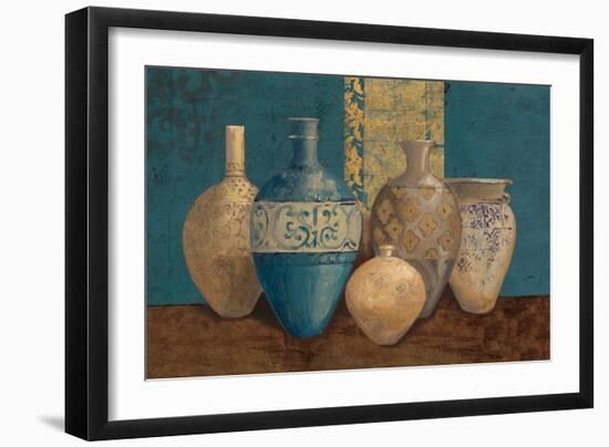 Aegean Vessels on Turquoise-Avery Tillmon-Framed Art Print