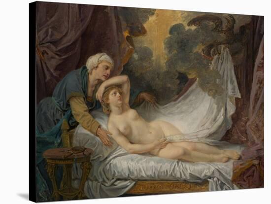 Aegina visited by Jupiter, c.1767-69-Jean Baptiste Greuze-Stretched Canvas