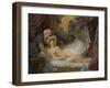 Aegina visited by Jupiter, c.1767-69-Jean Baptiste Greuze-Framed Giclee Print