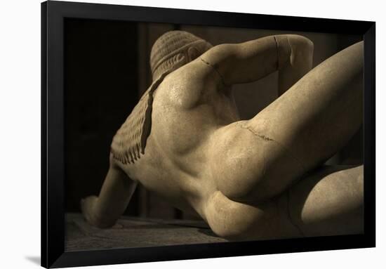 Aegina West Pediment. 500-490 BC. Detail of Fallen Trojan Warrior. Temple of Aphaia. Greece-null-Framed Giclee Print