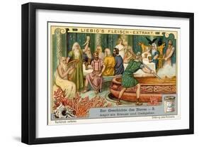 Aegir, King of the Sea Creatures in Norse Mythology, as Brewer and Host-null-Framed Premium Giclee Print