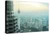 Aeial View of Kuala Lumpur from Petronas Twin Tower at Sunset-joyfull-Stretched Canvas