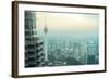Aeial View of Kuala Lumpur from Petronas Twin Tower at Sunset-joyfull-Framed Photographic Print