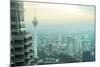 Aeial View of Kuala Lumpur from Petronas Twin Tower at Sunset-joyfull-Mounted Photographic Print