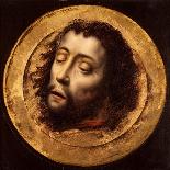 The Head of Saint John the Baptist-Aelbrecht Bouts-Framed Stretched Canvas