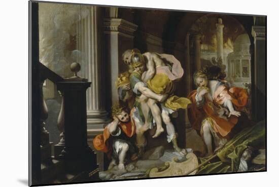 Aeneas and Anchises Escaping from Troy, c.1587-Federico Barocci-Mounted Giclee Print