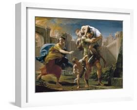 Aeneas and His Family Fleeing Troy-Pompeo Batoni-Framed Art Print
