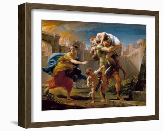 Aeneas and his family running away from the city of Troy-Pompeo Girolamo Batoni-Framed Giclee Print