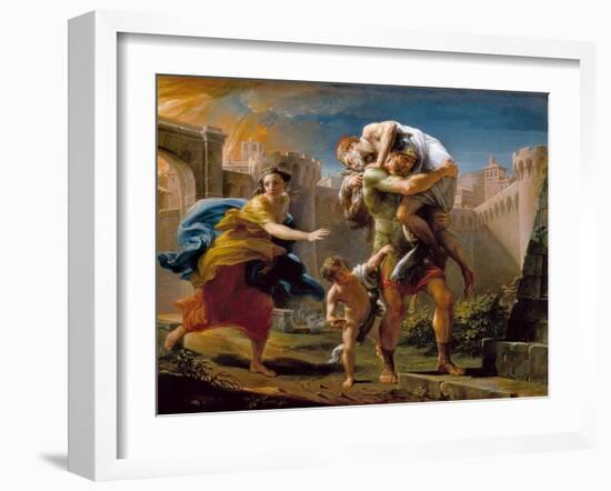 Aeneas and his family running away from the city of Troy-Pompeo Girolamo Batoni-Framed Giclee Print