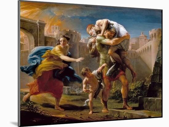 Aeneas and his family running away from the city of Troy-Pompeo Girolamo Batoni-Mounted Giclee Print