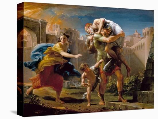 Aeneas and his family running away from the city of Troy-Pompeo Girolamo Batoni-Stretched Canvas