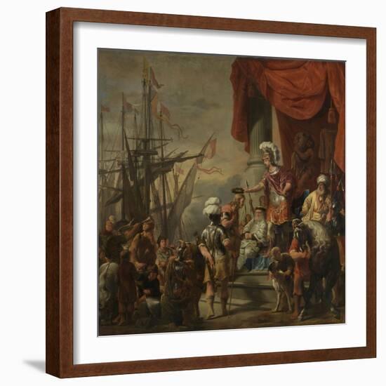 Aeneas at the Court of Latinus-Ferdinand Bol-Framed Art Print