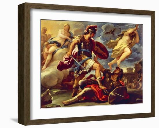 Aeneas Defeats Turnus-Luca Giordano-Framed Giclee Print