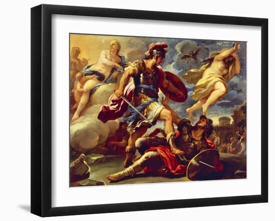 Aeneas Defeats Turnus-Luca Giordano-Framed Giclee Print