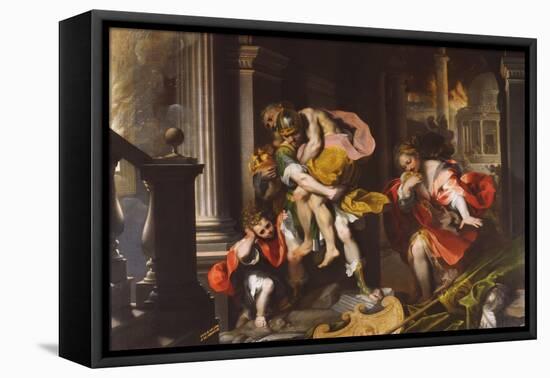 Aeneas' Flight from Troy, 1598 (Oil on Canvas)-Federico Fiori Barocci or Baroccio-Framed Stretched Canvas
