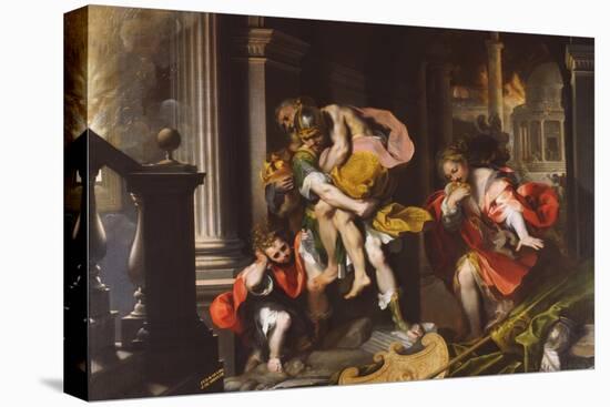 Aeneas' Flight from Troy, 1598 (Oil on Canvas)-Federico Fiori Barocci or Baroccio-Stretched Canvas