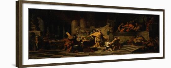 Aeneas Offering Presents to King Latinus and Asking Him for the Hand of His Daughter, 1778-Jean-Baptiste Regnault-Framed Premium Giclee Print