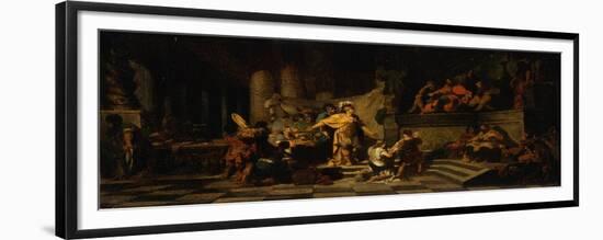 Aeneas Offering Presents to King Latinus and Asking Him for the Hand of His Daughter, 1778-Jean-Baptiste Regnault-Framed Premium Giclee Print