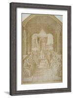 Aeneas Piccolomini Kissing the Slipper of Pope Eugenius, after Pinturicchio-null-Framed Giclee Print