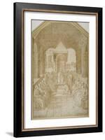 Aeneas Piccolomini Kissing the Slipper of Pope Eugenius, after Pinturicchio-null-Framed Giclee Print