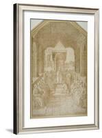 Aeneas Piccolomini Kissing the Slipper of Pope Eugenius, after Pinturicchio-null-Framed Giclee Print