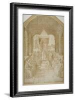 Aeneas Piccolomini Kissing the Slipper of Pope Eugenius, after Pinturicchio-null-Framed Giclee Print