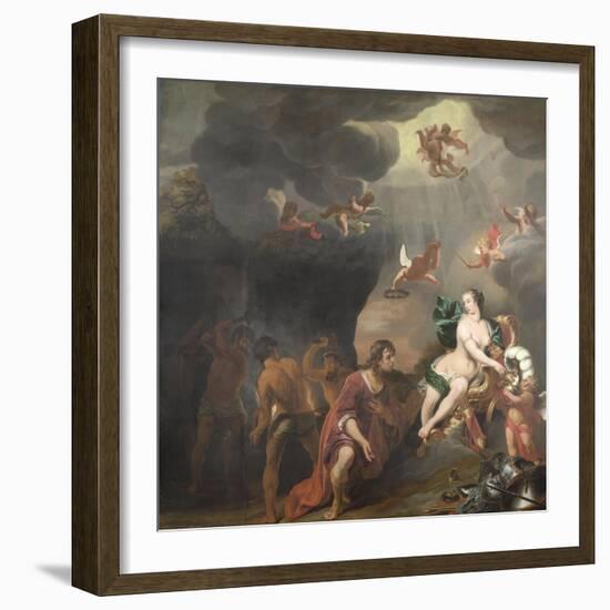 Aeneas Receiving a New Set of Armour from Venus-Ferdinand Bol-Framed Art Print