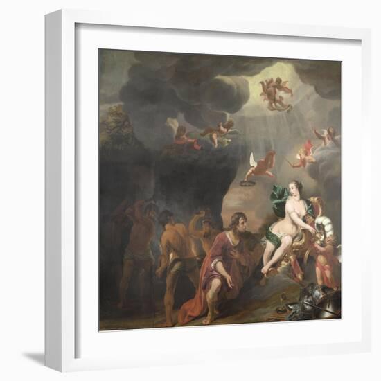 Aeneas Receiving a New Set of Armour from Venus-Ferdinand Bol-Framed Art Print