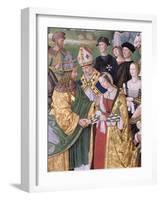 Aeneas Sylvius Piccolomini (1405-64) Presents Eleonora of Aragon to Frederick III (1415-93),…-Bernardino di Betto Pinturicchio-Framed Giclee Print