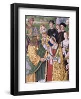 Aeneas Sylvius Piccolomini (1405-64) Presents Eleonora of Aragon to Frederick III (1415-93),…-Bernardino di Betto Pinturicchio-Framed Premium Giclee Print