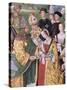 Aeneas Sylvius Piccolomini (1405-64) Presents Eleonora of Aragon to Frederick III (1415-93),…-Bernardino di Betto Pinturicchio-Stretched Canvas