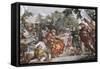 Aeneas with King Evander and Pallas, Detail from Stories of Aeneas-Pietro da Cortona-Framed Stretched Canvas