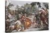 Aeneas with King Evander and Pallas, Detail from Stories of Aeneas-Pietro da Cortona-Stretched Canvas