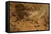 Aerial African Elephant in Plains-null-Framed Stretched Canvas