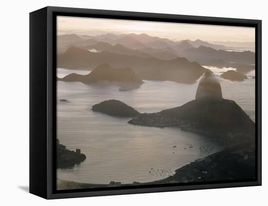 Aerial at Dusk of Sugar Loaf Mountain and Rio de Janeiro-Dmitri Kessel-Framed Stretched Canvas