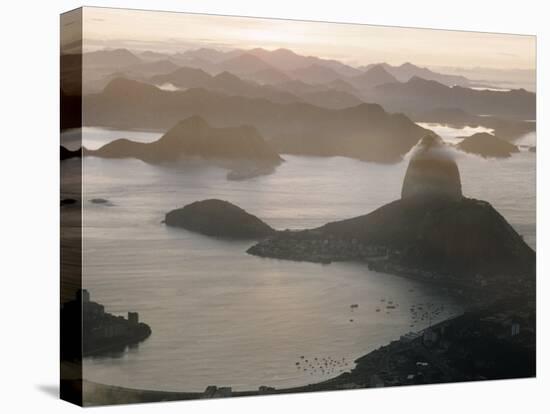 Aerial at Dusk of Sugar Loaf Mountain and Rio de Janeiro-Dmitri Kessel-Stretched Canvas
