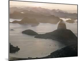 Aerial at Dusk of Sugar Loaf Mountain and Rio de Janeiro-Dmitri Kessel-Mounted Photographic Print