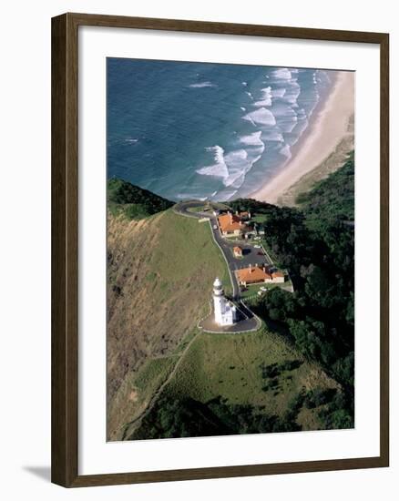 Aerial Byron Bay Lighthouse from the Air-null-Framed Photographic Print